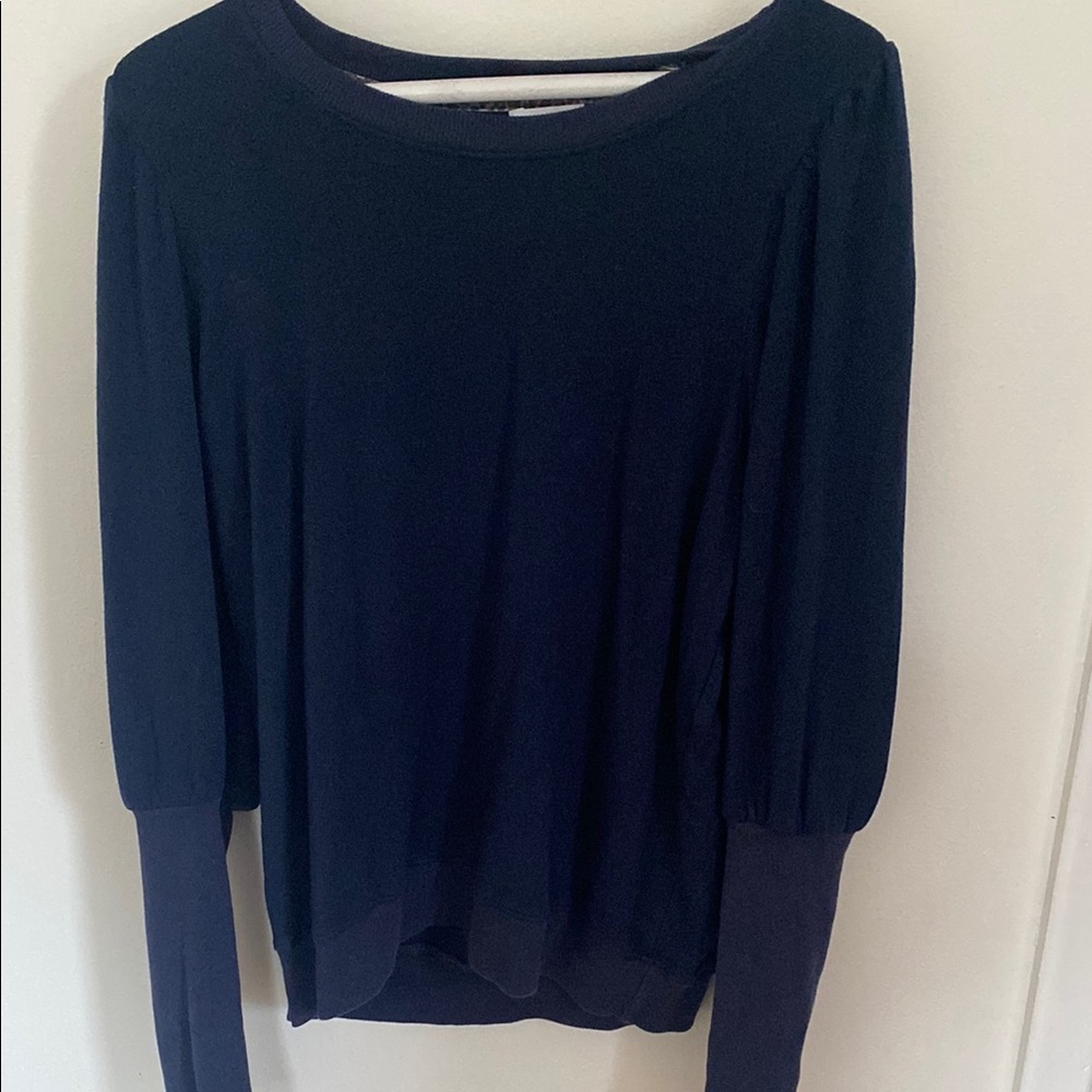 Sundry Blue Relaxed Long Sleeve Blouse